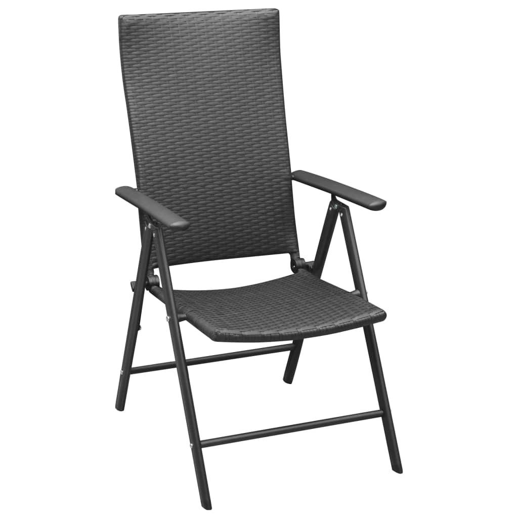 Chaises de jardin lot de 4 Résine tressée Noir