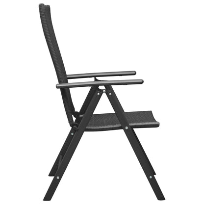 Chaises de jardin lot de 4 Résine tressée Noir