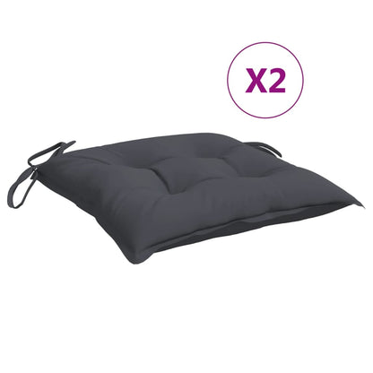 Coussins de chaise lot de 2 anthracite 40x40x7 cm tissu oxford