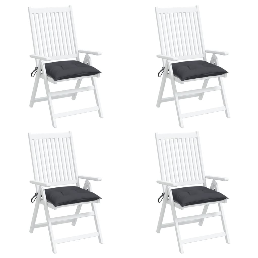 Coussins de chaise lot de 4 anthracite 40x40x7 cm tissu oxford