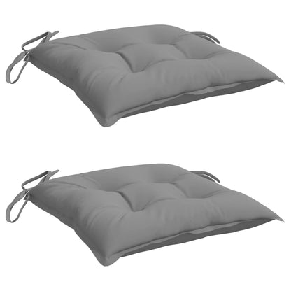 Coussins de chaise lot de 2 gris 40x40x7 cm tissu oxford