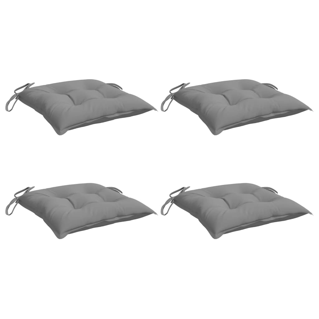 Coussins de chaise lot de 4 gris 40x40x7 cm tissu oxford