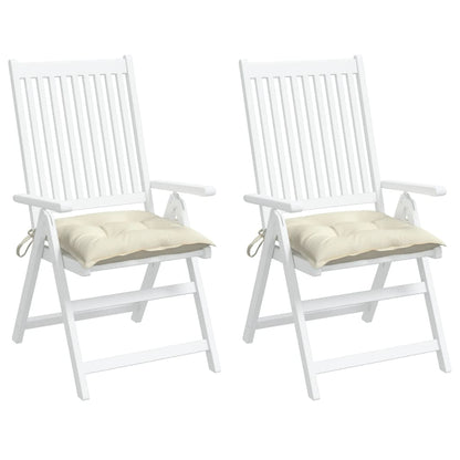 Coussins de chaise lot de 2 blanc crème 40x40x7 cm tissu oxford