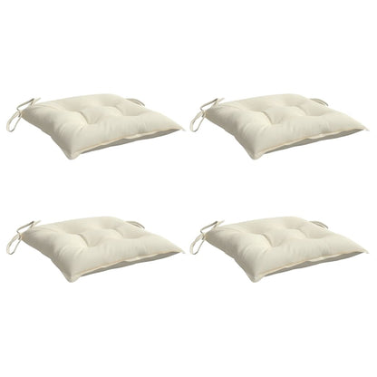 Coussins de chaise lot de 4 blanc crème 40x40x7 cm tissu oxford