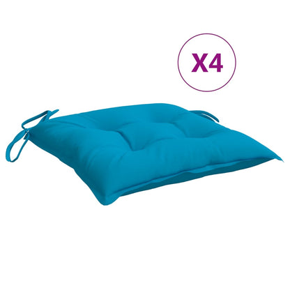 Coussins de chaise lot de 4 bleu clair 40x40x7 cm tissu oxford