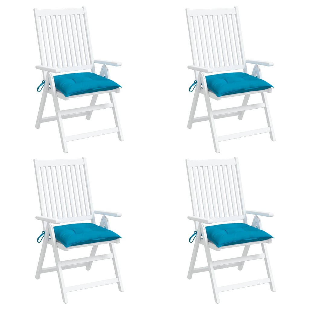 Coussins de chaise lot de 4 bleu clair 40x40x7 cm tissu oxford