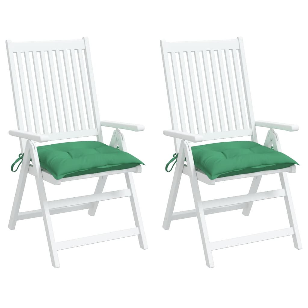 Coussins de chaise lot de 2 vert 40x40x7 cm tissu oxford