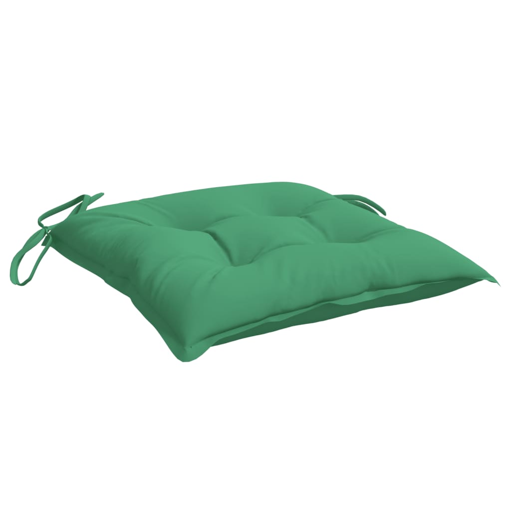 Coussins de chaise lot de 2 vert 40x40x7 cm tissu oxford