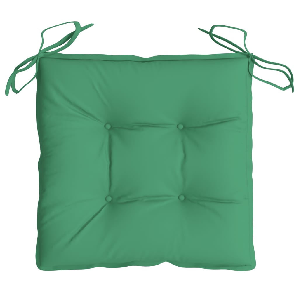 Coussins de chaise lot de 2 vert 40x40x7 cm tissu oxford