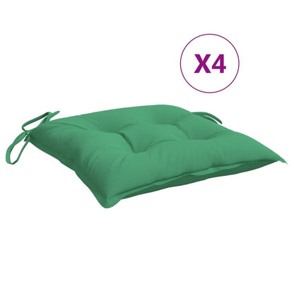 Coussins de chaise lot de 4 40x40x7 cm tissu oxford vert