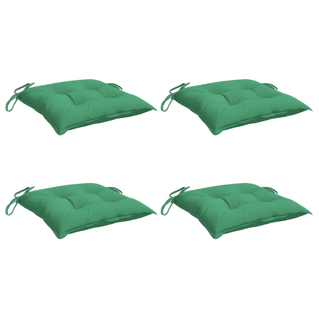 Coussins de chaise lot de 4 40x40x7 cm tissu oxford vert