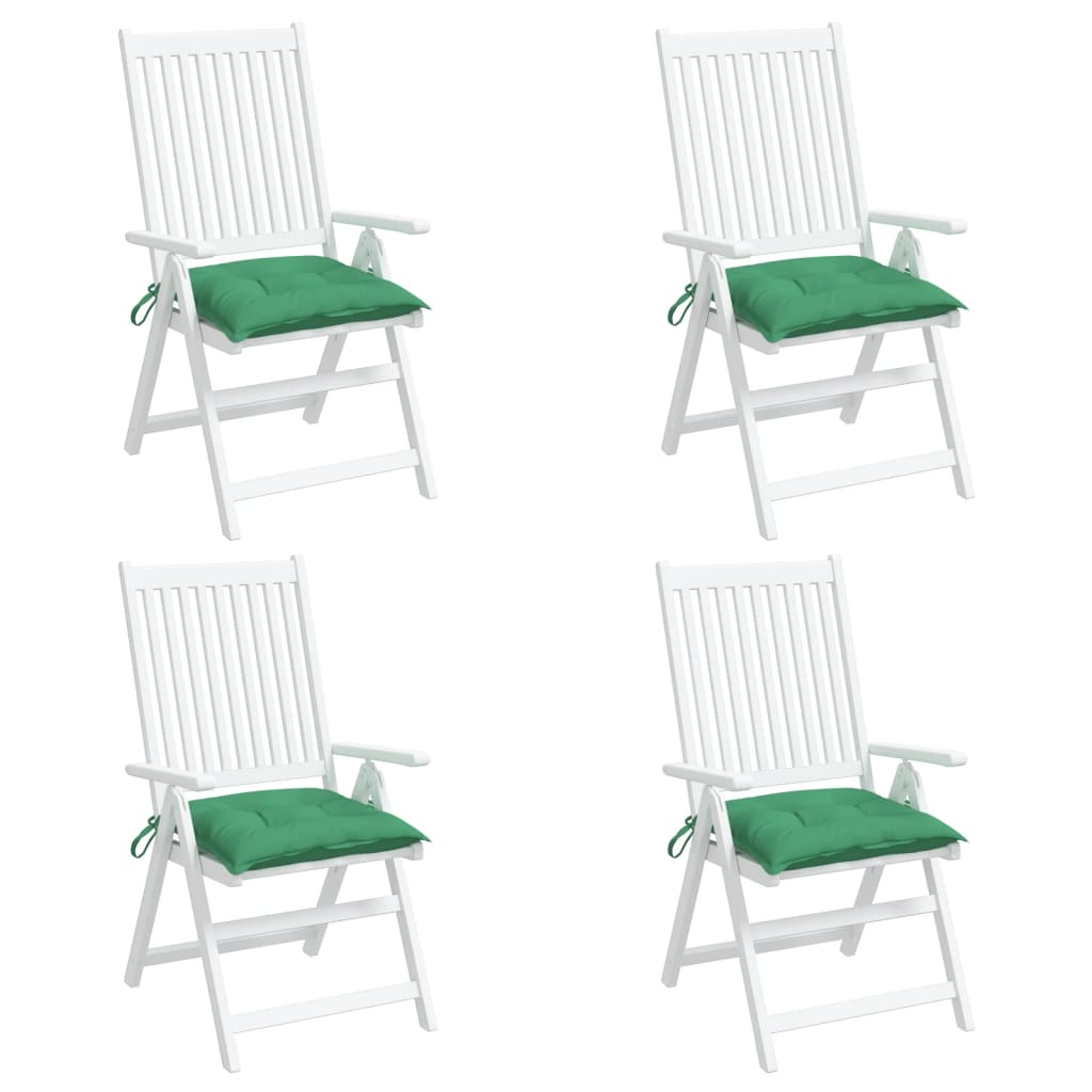 Coussins de chaise lot de 4 40x40x7 cm tissu oxford vert