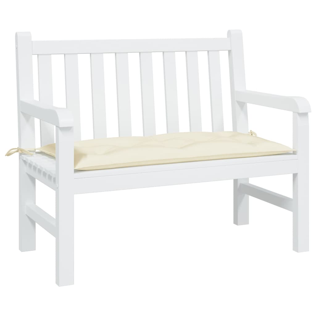 Coussin de banc de jardin blanc crème 100x50x7 cm tissu oxford