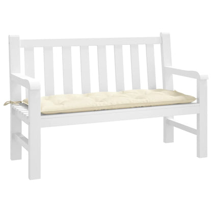 Coussin de banc de jardin blanc crème 120x50x7 cm tissu oxford