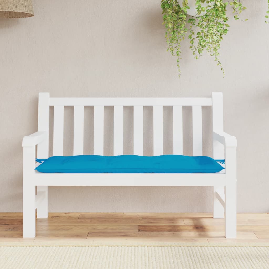 Coussin de banc de jardin bleu clair 120x50x7 cm tissu oxford