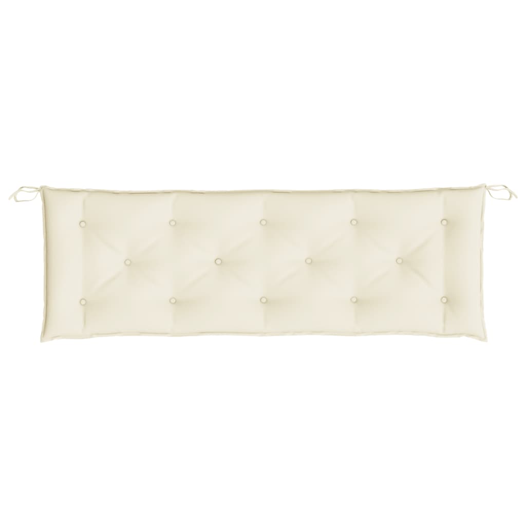 Coussin de banc de jardin blanc crème 150x50x7 cm tissu oxford