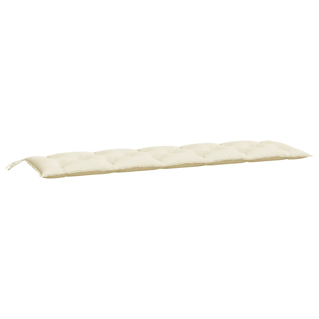 Coussin de banc de jardin blanc crème 180x50x7 cm tissu oxford