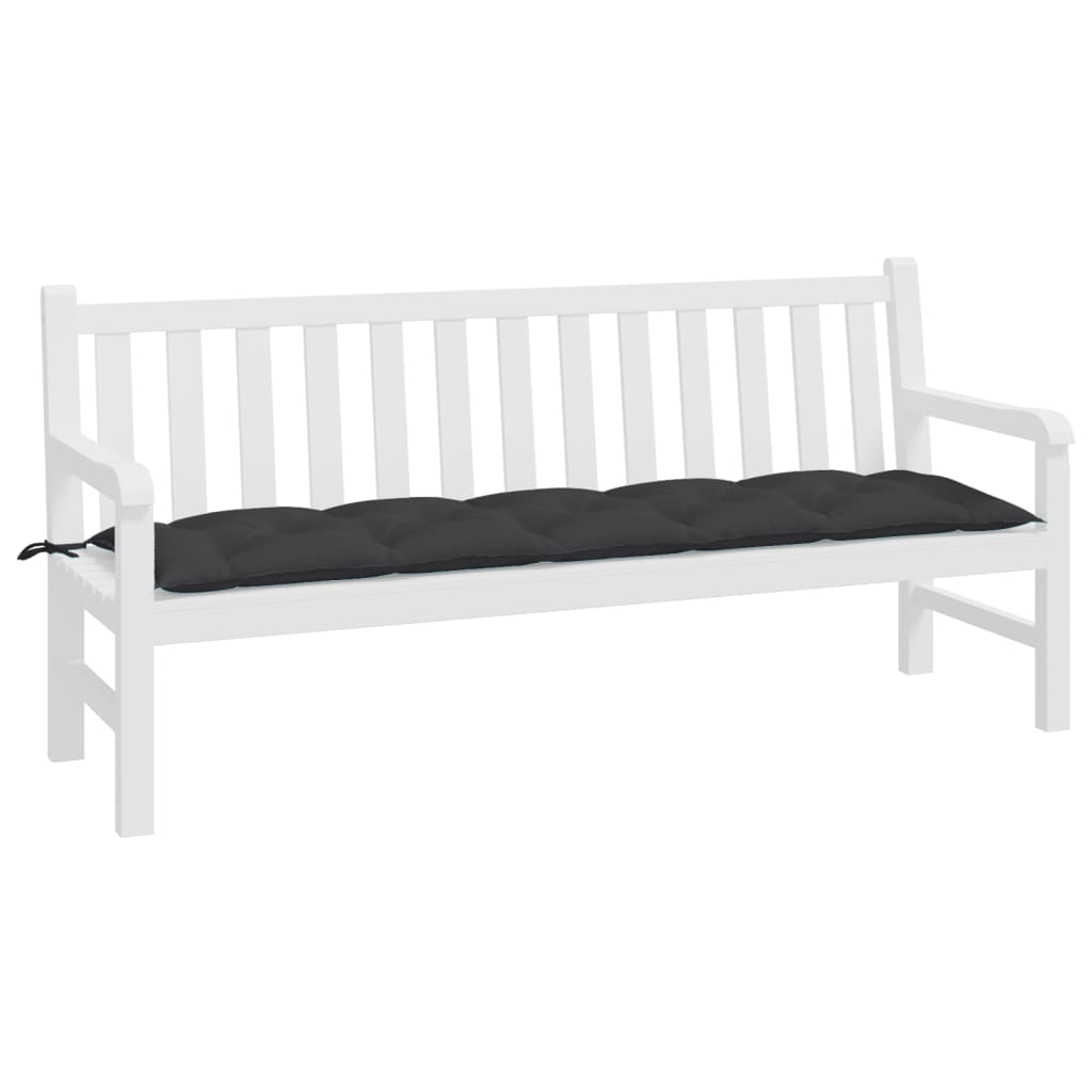 Coussin de banc de jardin noir 180x50x7 cm tissu oxford