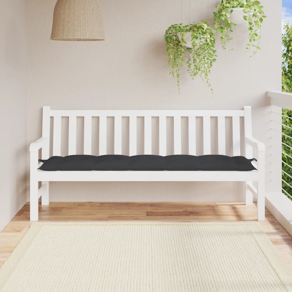 Coussin de banc de jardin noir 180x50x7 cm tissu oxford