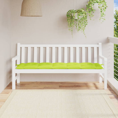 Coussin de banc de jardin vert brillant 180x50x7cm tissu oxford