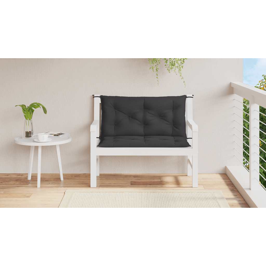 Coussin de banc de jardin noir 100x(50+50)x7 cm tissu oxford