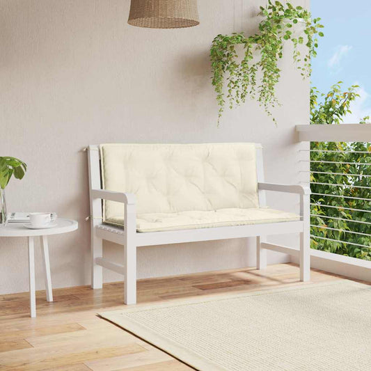 Coussin de banc de jardin blanc crème tissu oxford