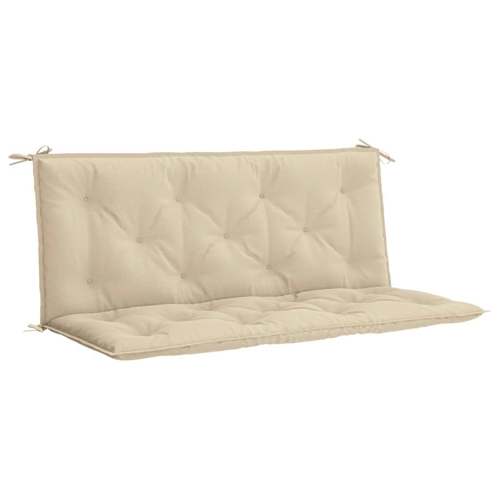 Coussin de banc de jardin beige 120x(50+50)x7 cm tissu oxford