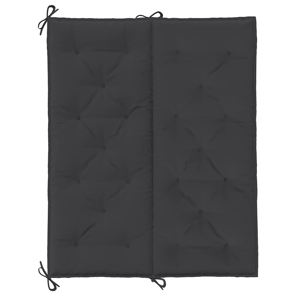 Coussin de banc de jardin noir 120x(50+50)x7 cm tissu oxford