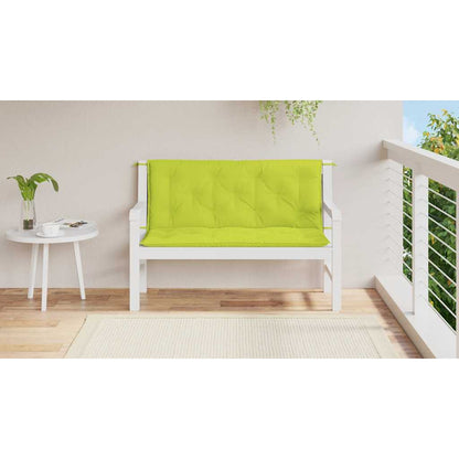 Coussin de banc de jardin vert vif 120x(50+50)x7cm tissu oxford