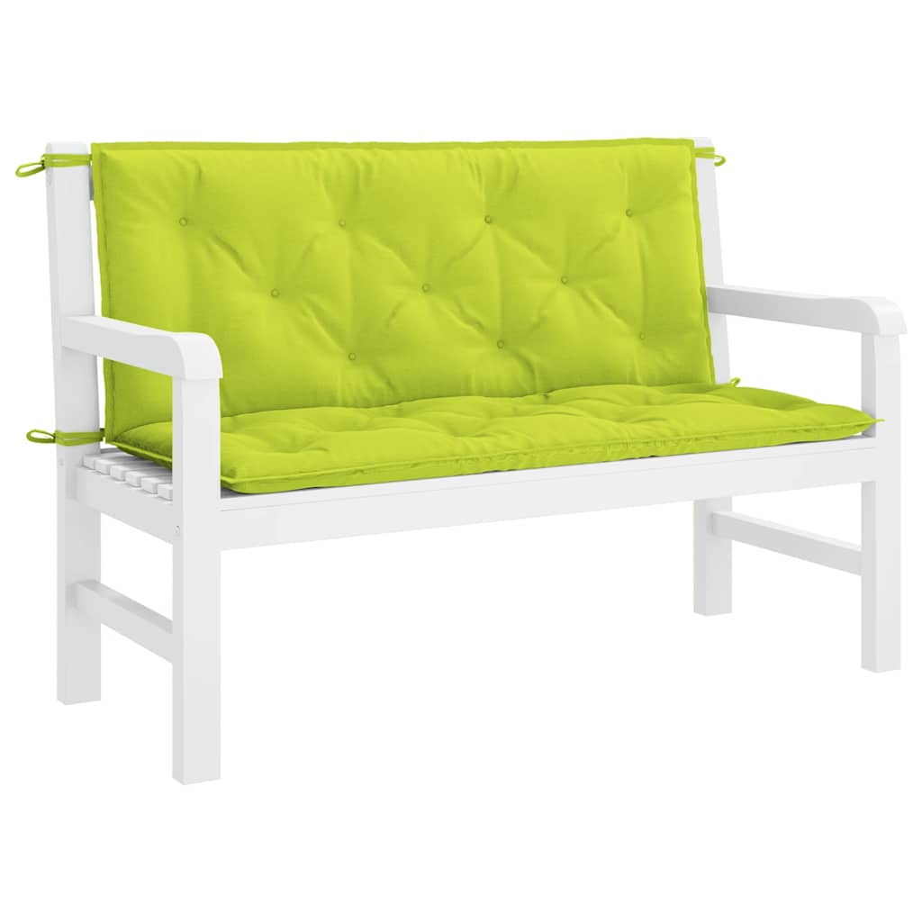 Coussin de banc de jardin vert vif 120x(50+50)x7cm tissu oxford