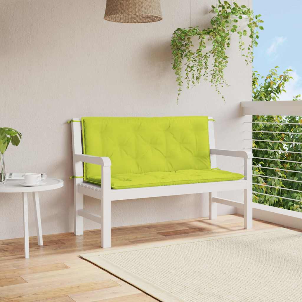 Coussin de banc de jardin vert vif 120x(50+50)x7cm tissu oxford