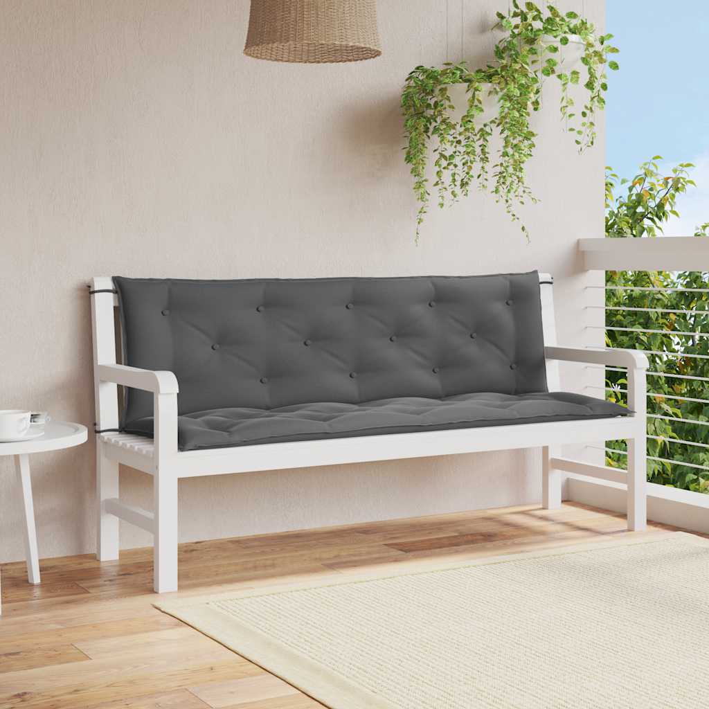 Coussin de banc de jardin anthracite tissu oxford