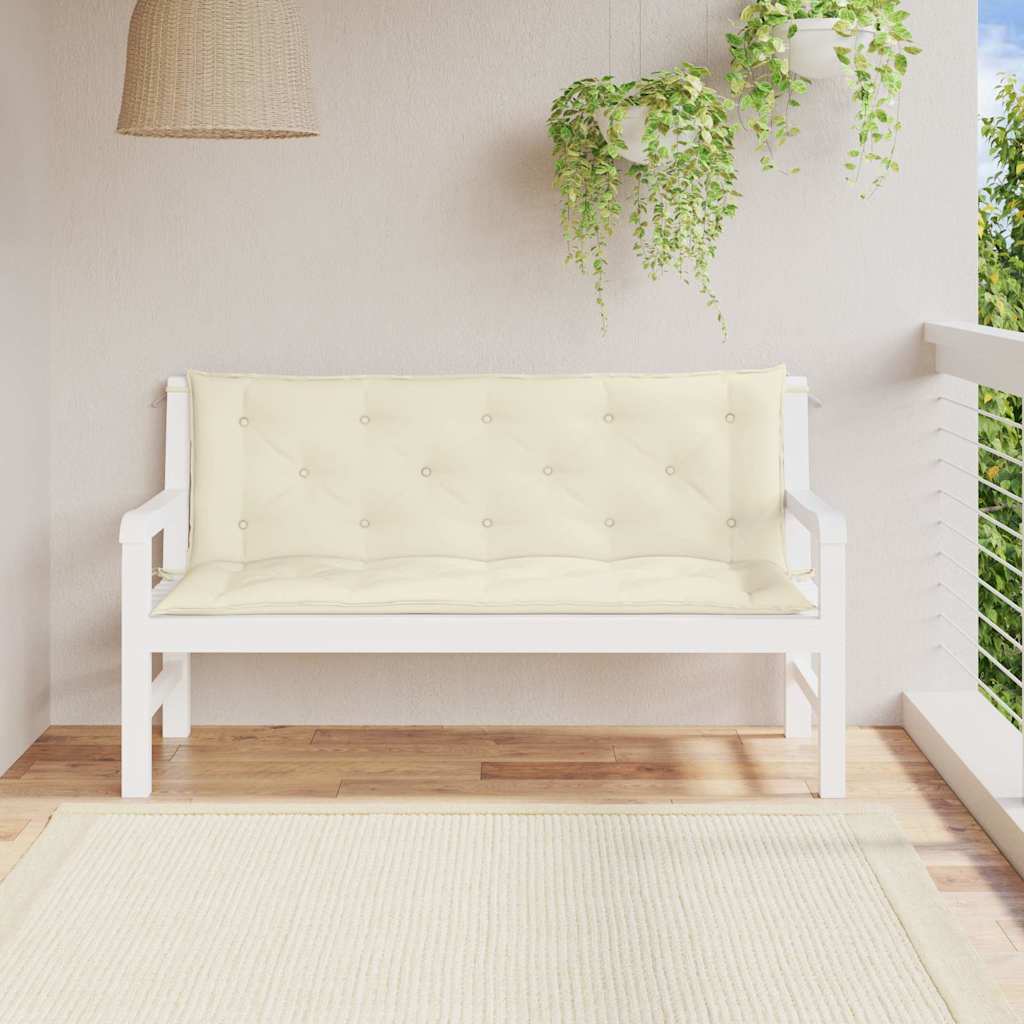 Coussin de banc de jardin blanc crème tissu oxford