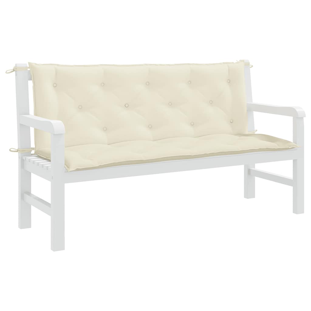 Coussin de banc de jardin blanc crème tissu oxford