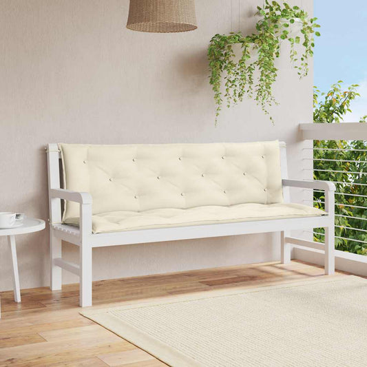 Coussin de banc de jardin blanc crème tissu oxford