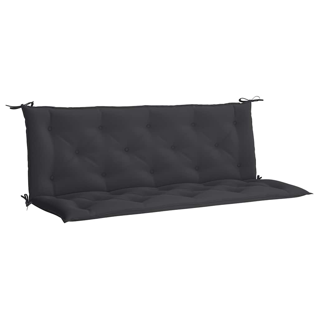 Coussin de banc de jardin noir 150x(50+50)x7 cm tissu oxford