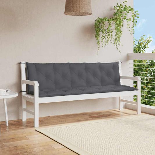 Coussin de banc de jardin anthracite tissu oxford