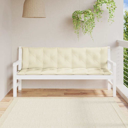 Coussin de banc de jardin blanc crème tissu oxford