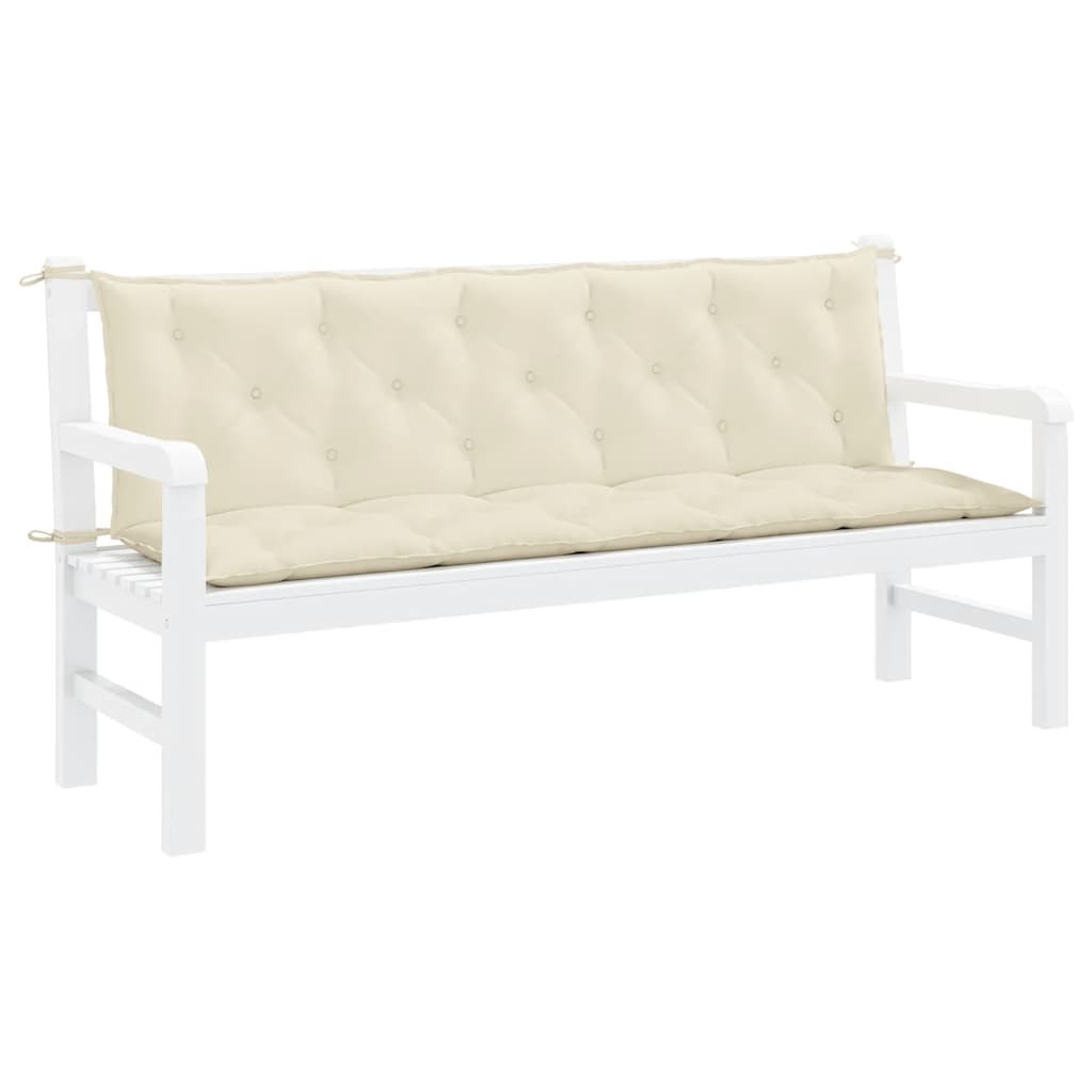 Coussin de banc de jardin blanc crème tissu oxford