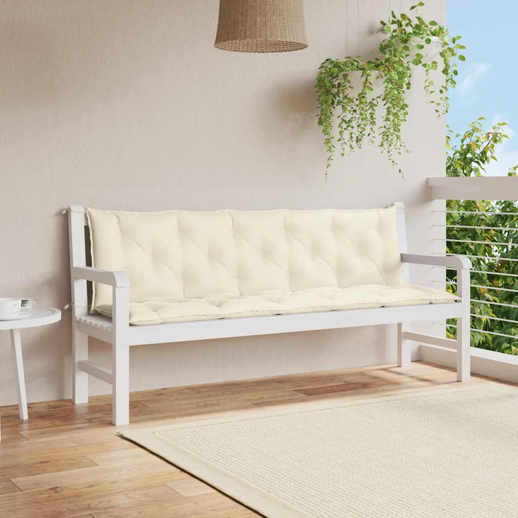 Coussin de banc de jardin blanc crème tissu oxford