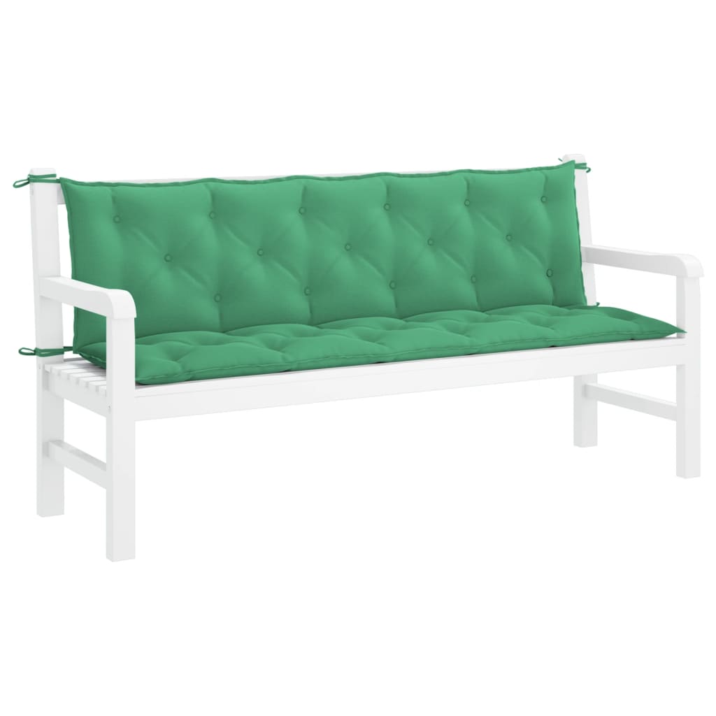 Coussin de banc de jardin vert 180x(50+50)x7 cm tissu oxford