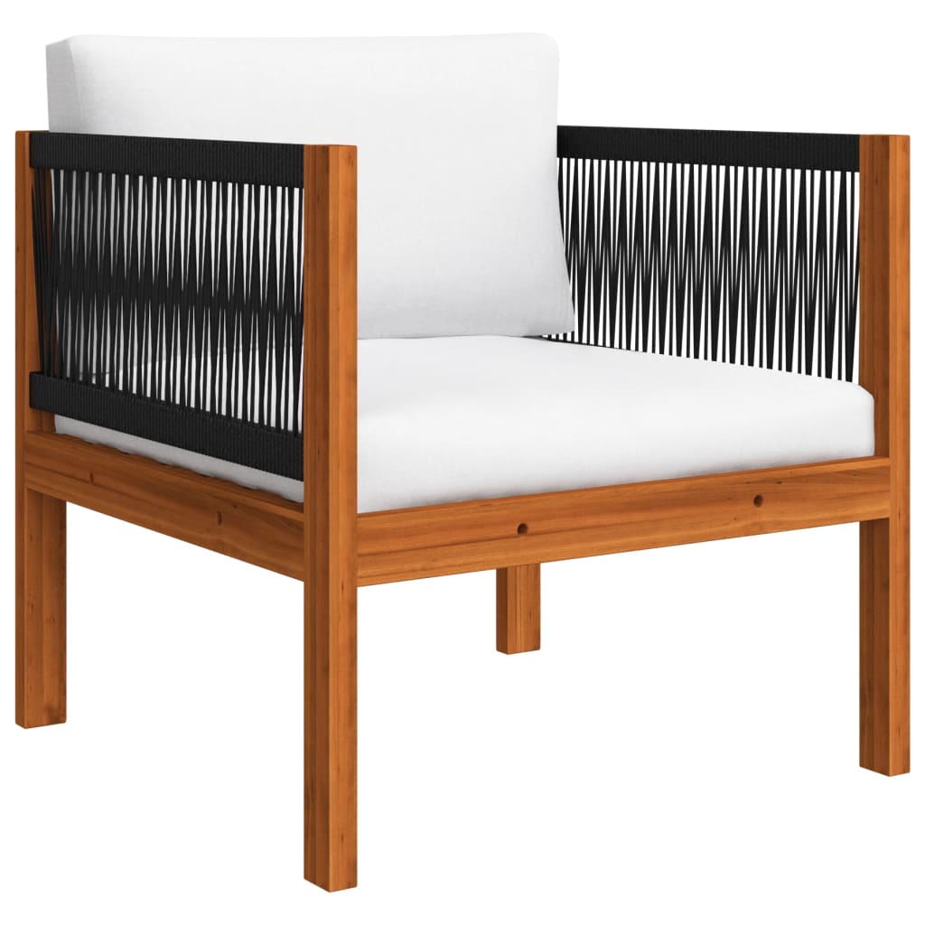 Chaise de jardin avec coussin Bois d'acacia solide