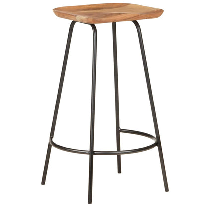 Tabourets de bar lot de 2 bois d'acacia solide