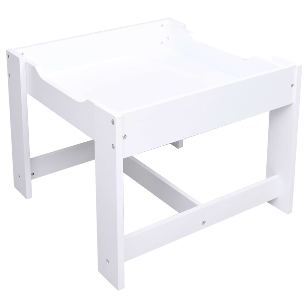 Table pour enfants avec 2 chaises Blanc MDF