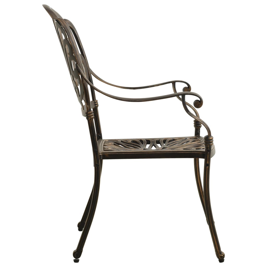 Chaises de jardin lot de 2 Aluminium coulé Bronze