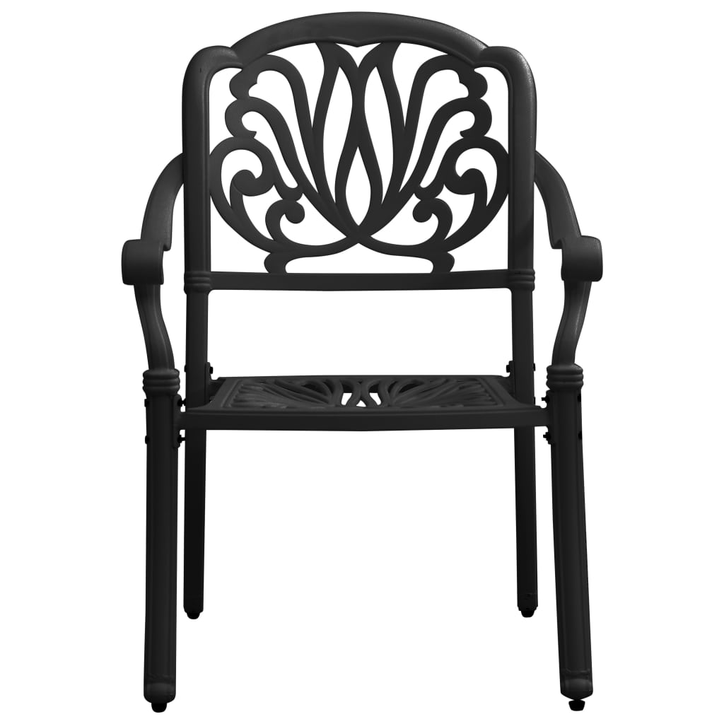 Chaises de jardin lot de 2 Aluminium coulé Noir