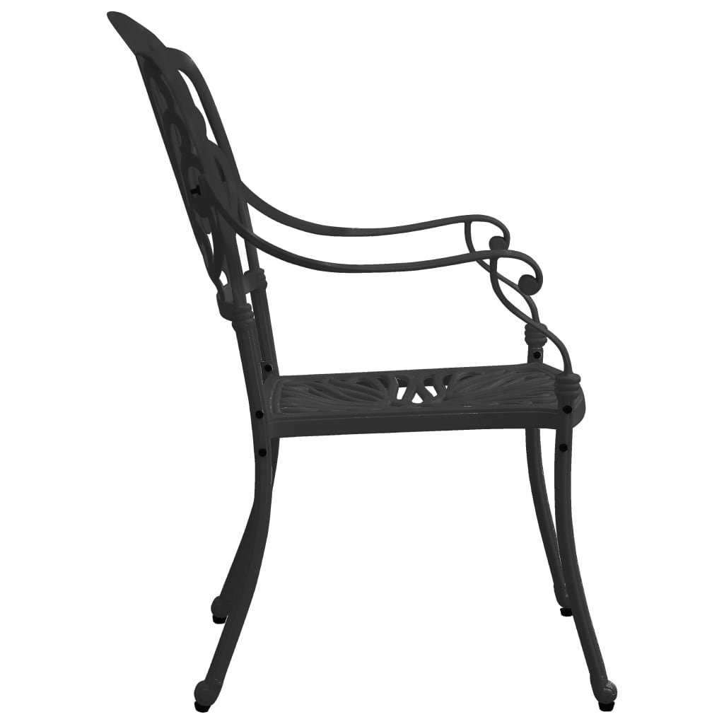 Chaises de jardin lot de 2 Aluminium coulé Noir