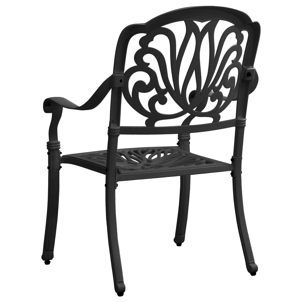 Chaises de jardin lot de 2 Aluminium coulé Noir