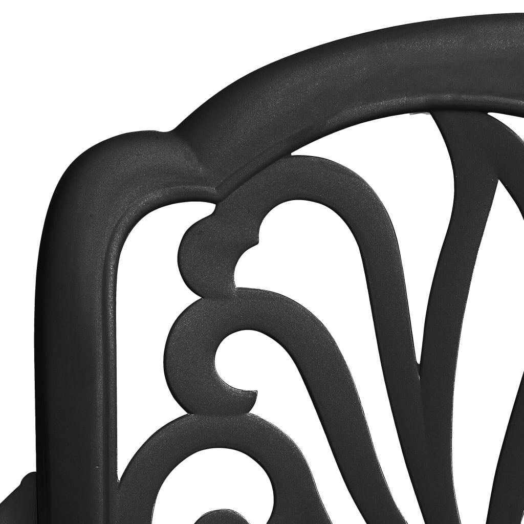 Chaises de jardin lot de 2 Aluminium coulé Noir