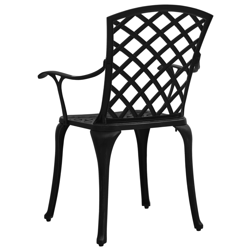 Chaises de jardin lot de 4 Aluminium coulé Noir